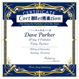 A beautifully designed certificate of appreciation, featuring elegant borders and decorative motifs