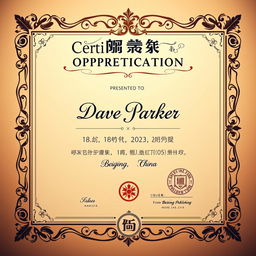 A beautifully designed certificate of appreciation