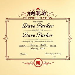 A beautifully designed certificate of appreciation