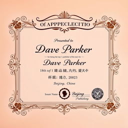 A beautifully designed certificate of appreciation