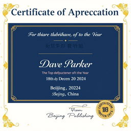 A beautifully designed certificate of appreciation featuring elegant borders and a prestigious layout