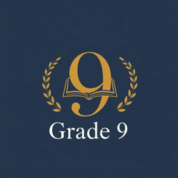 A formal and elegant logo design for a Grade 9 class, featuring a sophisticated representation of the number '9' in classic serif font