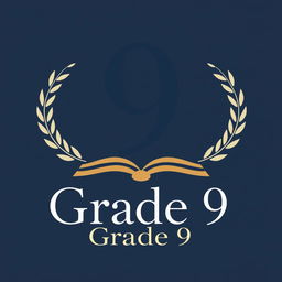 A formal and elegant logo design for a Grade 9 class, featuring a sophisticated representation of the number '9' in classic serif font