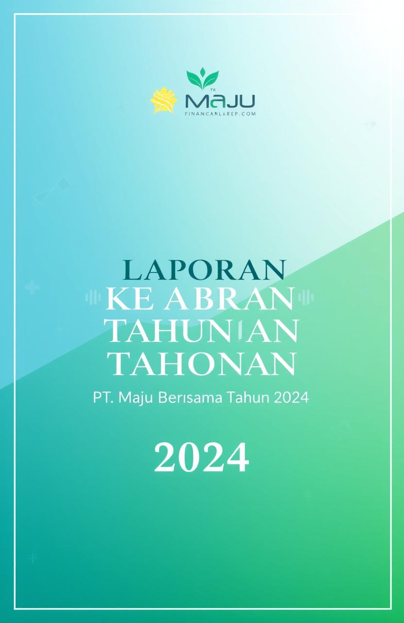 A professional and visually appealing cover design for an Annual Financial Report titled 'Laporan Keuangan Tahunan PT