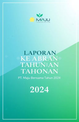 A professional and visually appealing cover design for an Annual Financial Report titled 'Laporan Keuangan Tahunan PT