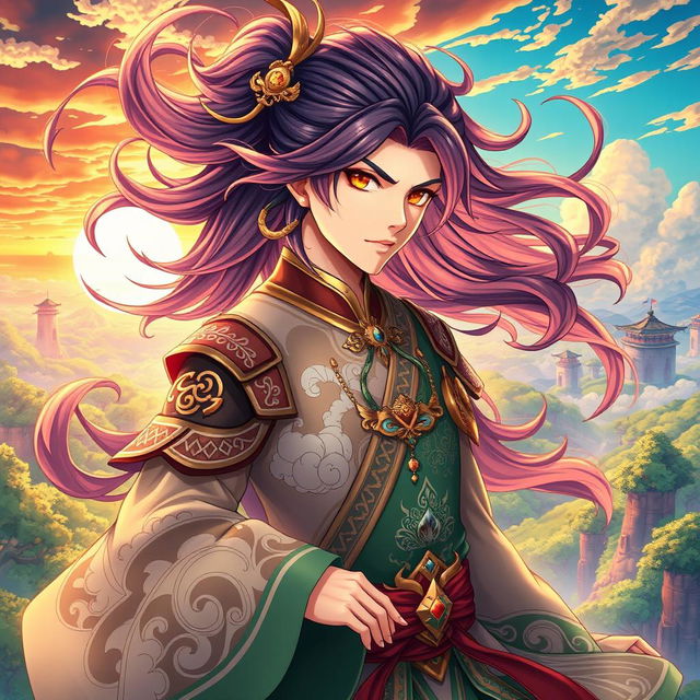 A stunning light novel cover featuring a character inspired by Wukong in the vibrant, anime-inspired art style of Genshin Impact