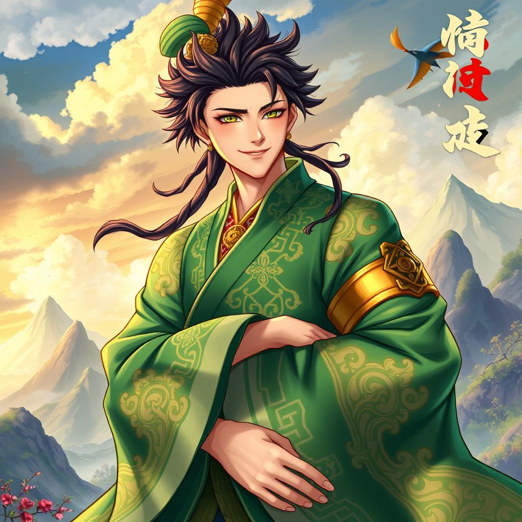 A visually striking light novel cover featuring an adult version of Wukong, illustrated in the vibrant art style of Genshin Impact