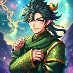 An adult version of Wukong from Honkai: Star Rail, depicted in a stunning light novel cover art style