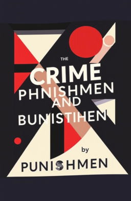 A visually striking book cover design for 'Crime and Punishment' featuring a structured and complex composition