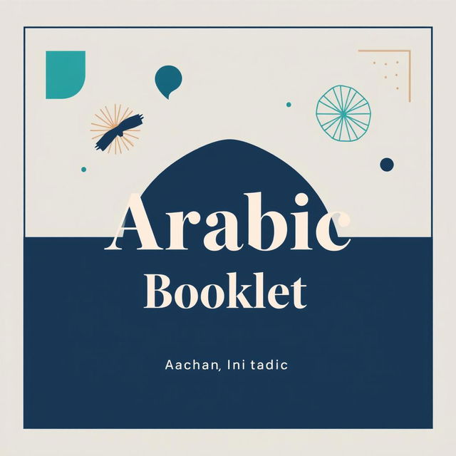 A teen-friendly Arabic booklet cover designed for learning Arabic, featuring a clean and modern layout