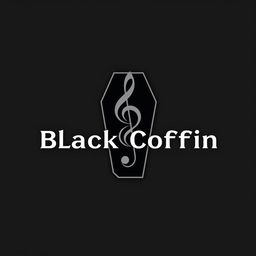 A striking and modern logo for a music channel named 'Black Coffin'