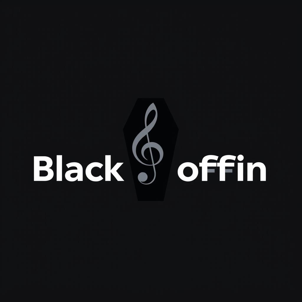 A striking and modern logo for a music channel named 'Black Coffin'