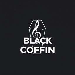 A striking and modern logo for a music channel named 'Black Coffin'