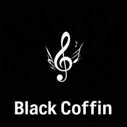 A striking and modern logo for a music channel named 'Black Coffin'