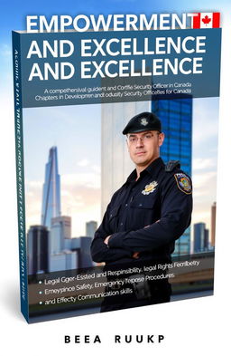 A comprehensive guidebook designed for security officers in Canada, featuring chapters on professional development, conflict de-escalation techniques, legal rights and responsibilities, workplace safety, emergency response procedures, and effective communication skills