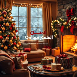 A festive Christmas scene featuring the logo of Omran Konaf prominently displayed