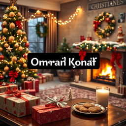 A festive Christmas scene featuring the logo of Omran Konaf prominently displayed