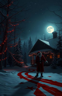 A chilling Christmas scene that blends festive cheer with horror elements