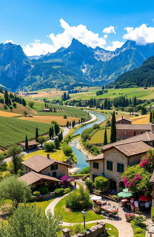 A beautiful landscape showcasing the charming region of Veneto in Italy