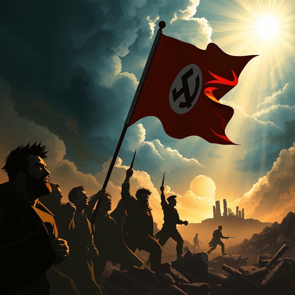 A powerful digital art illustration depicting the resilience of a coalition known as the "Resistance Axis," symbolizing their strength and unyielding spirit against adversity