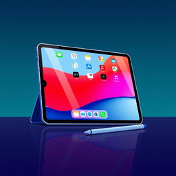 A vibrant pixel art representation of the iPad Pro M4, showcasing its sleek design and advanced features