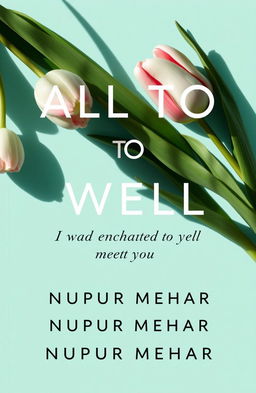 A book cover design featuring a light aqua background