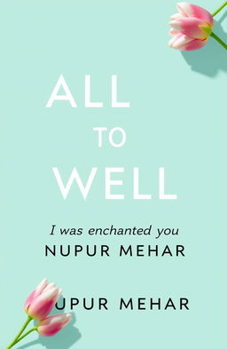A book cover design featuring a light aqua background