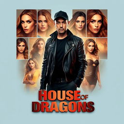 A promotional poster for a television show titled 'HOUSE OF DRAGONS'