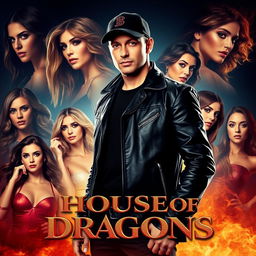 A promotional poster for a television show titled 'HOUSE OF DRAGONS'