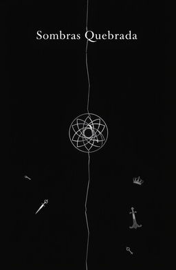 A dark, almost black background with a single, subtle crack running through the center like a shattered mirror