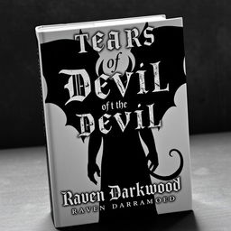 A striking black and white book cover featuring the silhouette of a devil, embodying a menacing yet captivating presence
