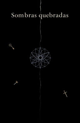 A book cover design for "Sombras quebradas" featuring a dark, almost black background