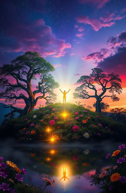 A beautiful, ethereal scene inspired by the title 'Legenda Sang Cahaya'
