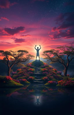 A beautiful, ethereal scene inspired by the title 'Legenda Sang Cahaya'