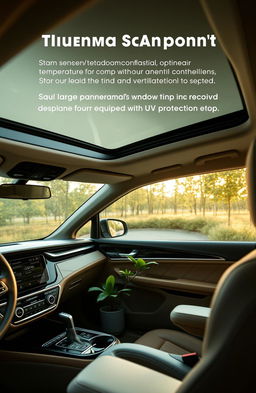 An interior of a modern vehicle showcasing optimal thermal comfort features
