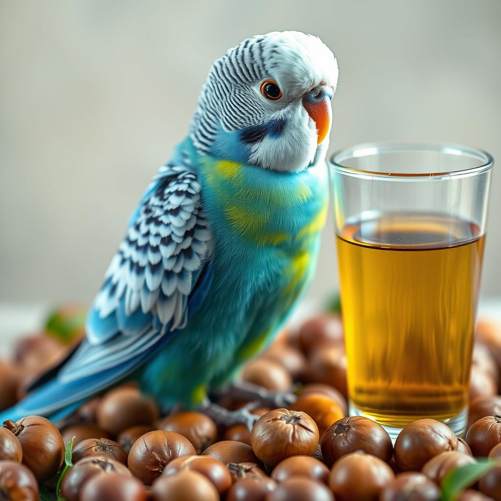 A vibrant male blue budgie perched gracefully, showcasing its striking black eyes and pristine white head