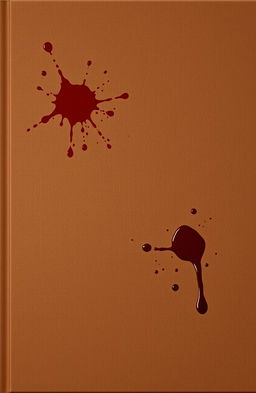 A minimalistic brown cover, elegantly designed, featuring sporadic splatters of deep crimson blood for a striking contrast