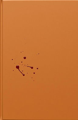 A minimalistic brown cover, elegantly designed, featuring sporadic splatters of deep crimson blood for a striking contrast