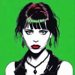 This is a high-quality digital art image of a young woman who closely resembles actress Fairuza Balk