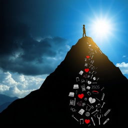 A powerful and inspiring visual journey depicting a person rising from zero to success