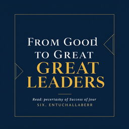 A harmonious and minimalist book cover design for "From Good to Great Leaders: Lessons from the Success of Six Extraordinary Leaders"