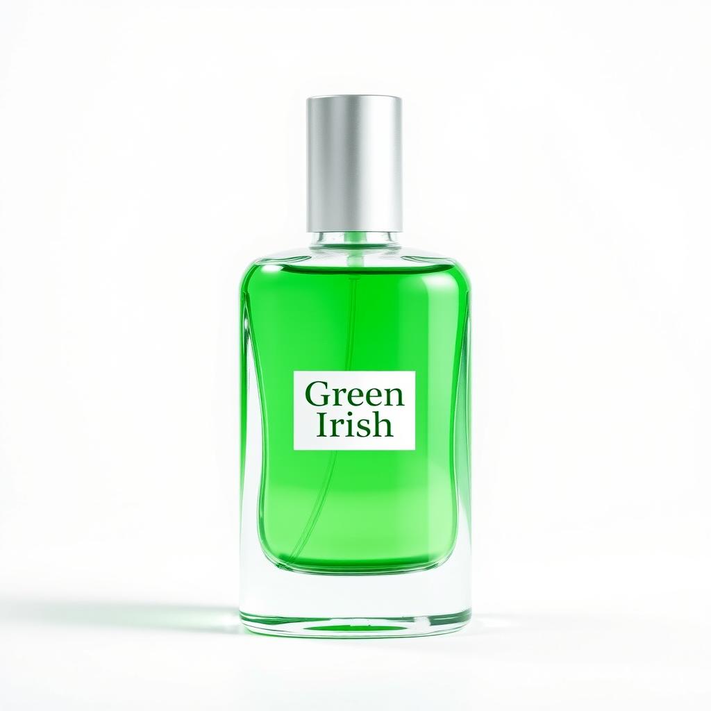 a 100ml bottle of Green Irish perfume prominently displayed against a clean, white background suitable for e-commerce websites