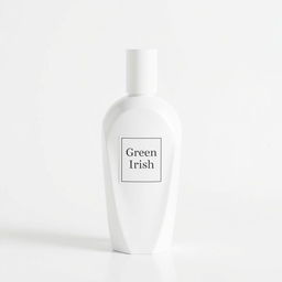 a 100ml white perfume bottle from Green Irish displayed against a clean, white background, perfectly designed for e-commerce websites