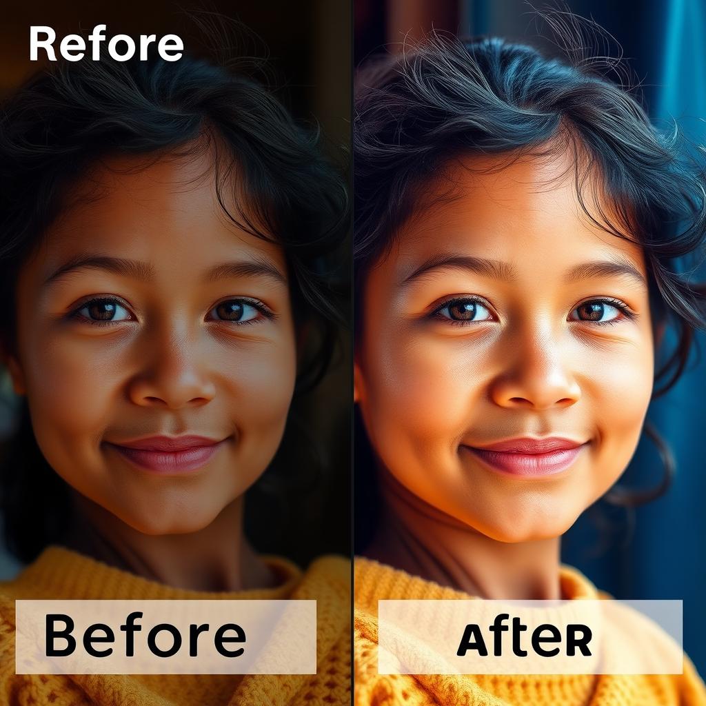 Restore and enhance an image with high-quality resolution, focusing on making colors more vibrant and details more defined