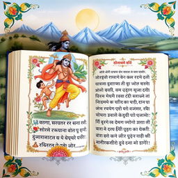 A beautifully illustrated page from the Bhagavad Gita, featuring intricate designs and vibrant colors