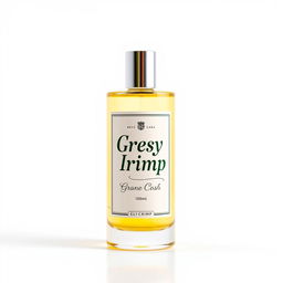 A perfectly designed bottle of Easy Crimp perfume, featuring the label 'Green Irish' in elegant lettering