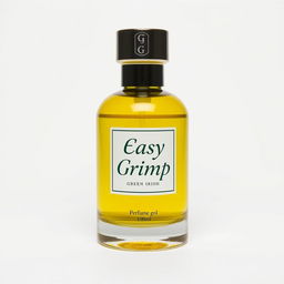 A perfectly designed bottle of Easy Crimp perfume, featuring the label 'Green Irish' in elegant lettering