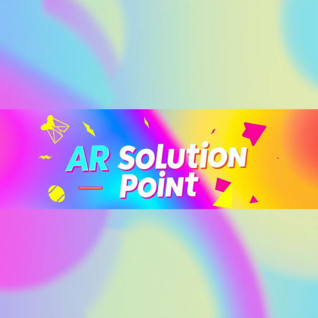 A vibrant and eye-catching YouTube banner featuring bold, colorful graphics and the text 'AR Solution Point' prominently displayed