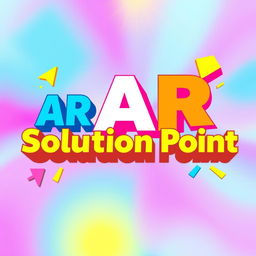 A vibrant and eye-catching YouTube banner featuring bold, colorful graphics and the text 'AR Solution Point' prominently displayed