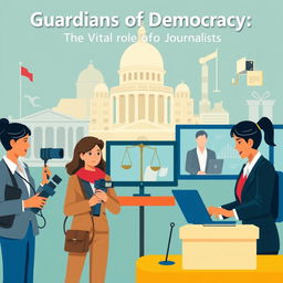 A digital poster depicting the significance of journalists in a democratic country